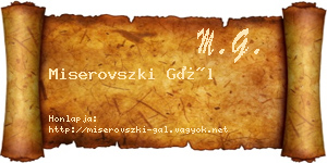 Miserovszki Gál névjegykártya